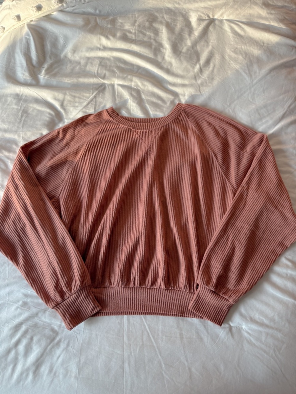 Hollister Mauve Ribbed Boyfriend T-Shirt Size Medium